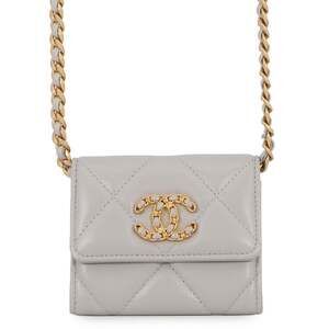 Chanel Wallet Chain CHANEL19 Flap Compact Coin Purse Lambskin AP1787 CHANEL W...